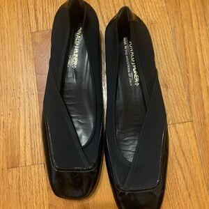 Donald J. Pliner Black Artis Flats with Square Toe
